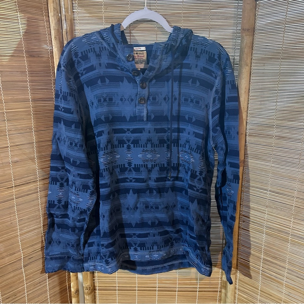Men’s Lucky Brand Aztec Print Size Small Long Sleeve with Hood
